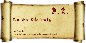 Macska Károly névjegykártya