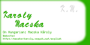 karoly macska business card